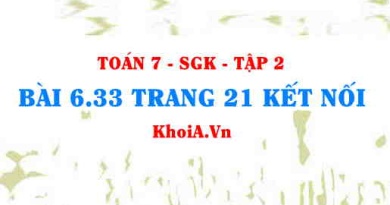 Bài 6.33 trang 21 Toán 7 Kết nối tri thức Tập 2